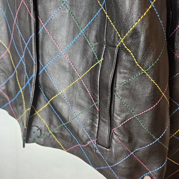 Carlisle Women's Leather Jacket Size 8 Snap Buttons Pockets - Picture 12 of 15